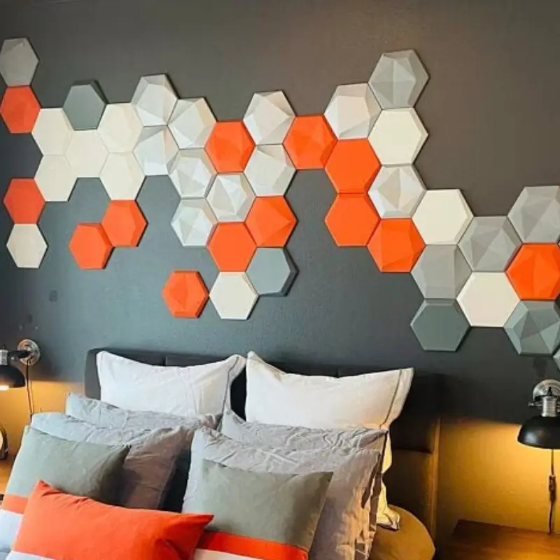 3d hexagon acoustic panel for bedroom